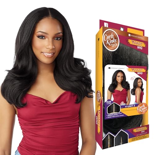 Sensationnel Curls Kinks & Co V-Part Wig-Unit 3 1B OffBlack Natural Synthetic Wig