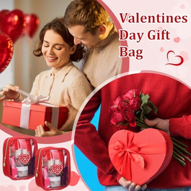 12 Pcs Valentines Heart Chenille Patches Makeup Bags with Zipper Galentine Cosmetic Bags Bulk for Women Red Waterproof Toiletry Bag Valentines Galentines Day Gifts for Team Stuff Travel