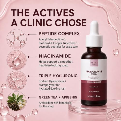Hair Growth Serum for Women - Hyaluronic Acid, Peptides & Exosomes, 30ml