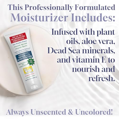 Dead Sea Minerals Moisturizer Body Lotion 8.8 oz Pack of 2 - Fragrance Free for Face & Skin