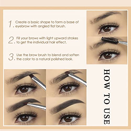 Waterproof Eyebrow Gel for Long Lasting, Highly Tinted Liquid Eye Brow Makeup, Sweatproof, Natural (Black Brown)