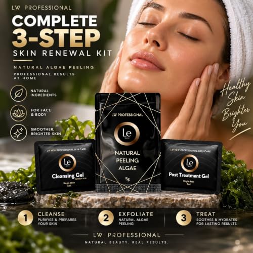 Natural Algae Face and Body Peel Kit - 3-Step Exfoliation for Skin Renewal