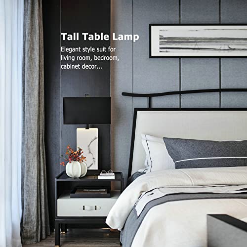 Black Touch Table Lamp Set of 2 with USB Ports | 24-Inch Dimmable Bedside Lamps