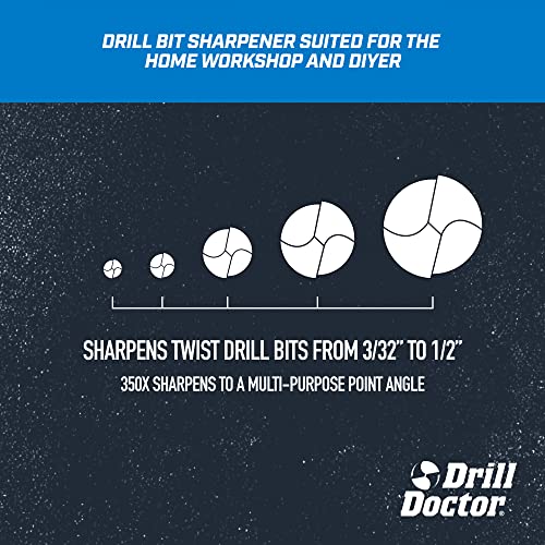 Drill Doctor DD350X Drill Bit Sharpener - Pack of 1, Professional Drill & Light Metal Sharpening