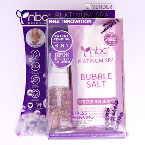 Pedicure Foot Soak Set - Upgraded 6 in 1 Foot Spa, Foot Bath Spa, Pedicure Kit for Tired & Dry Cracked Feet, Athletes Feet, Bad Odor, Softens Calluses (3 Set Lavender)