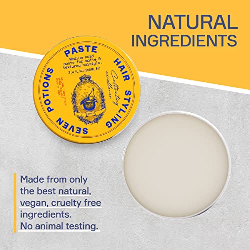 Men's Hair Styling Paste - Medium Flexible Hold, Matte Finish, Water-Based, Vegan & Cruelty-Free - 3.4 fl oz