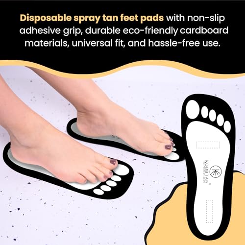 Black Disposable Spray Tan Feet Pads 120 Pairs Non-Slip for Sunless Tanning
