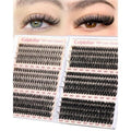 Calphdiar Eyelash Clusters 30D+40D+50D+60D+80D+100D Lash Clusters Wispy Individual Lashes 476PCS D-curly Lash Extension 10-16MM Natural Lashes Clusters DIY Cluster Eyelash Extensions