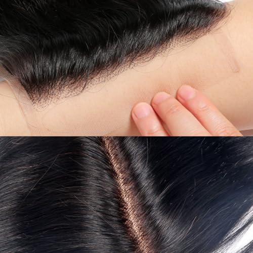 4x4 HD Lace Closure Human Hair Body Wave 16 Inch - Natural Black, Pre Plucked