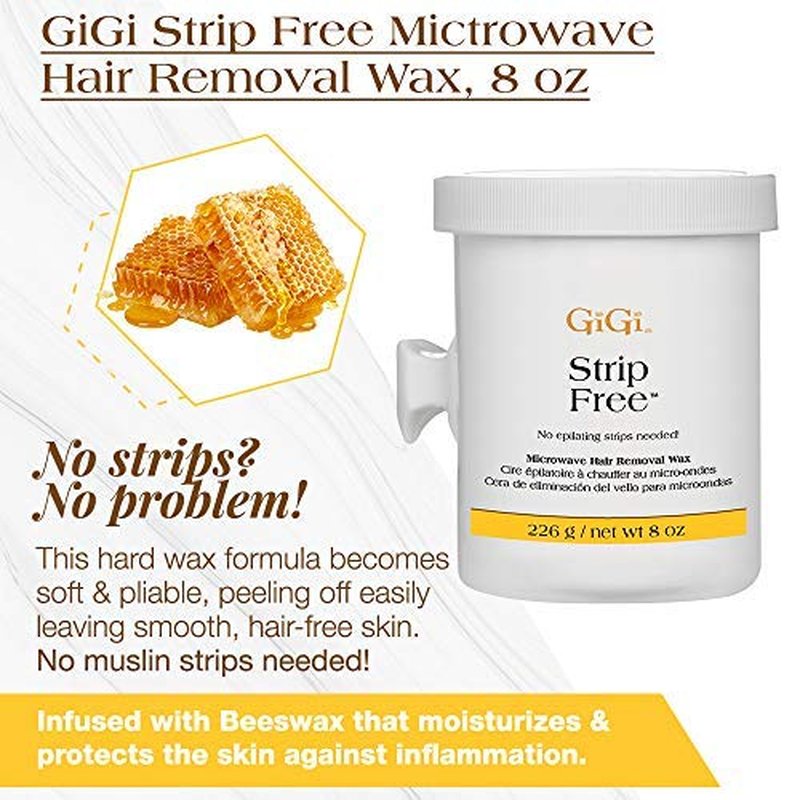 GiGi Strip Free Microwave Formula Hair Removal Wax, 8 oz