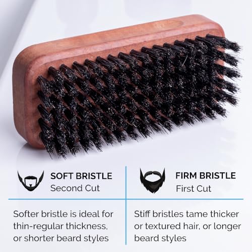 ZEUS Palm Beard Brush Soft Boar Bristles & Pear Wood Handle - Soft Bristles