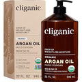 Cliganic Organic Argan Oil for Hair, Face & Skin (Bulk, 32oz with Pump) - 100% Pure, Cold Pressed