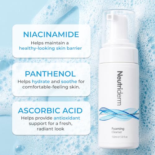 Gentle Foaming Face Wash with Niacinamide & Vitamin C - Hydrating Cleanser for All Skin Types - 5 Fl Oz