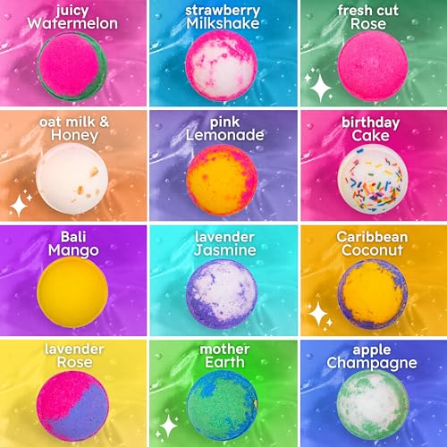 Anovina Natural Bath Bomb Gift Set for Adults & Kids – Non-Toxic Organic Spa Fizzies