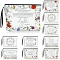 Talltalk Christian Makeup Bags Set of 10 – Bible Verse & Floral Design Travel Cosmetic Pouches for Women