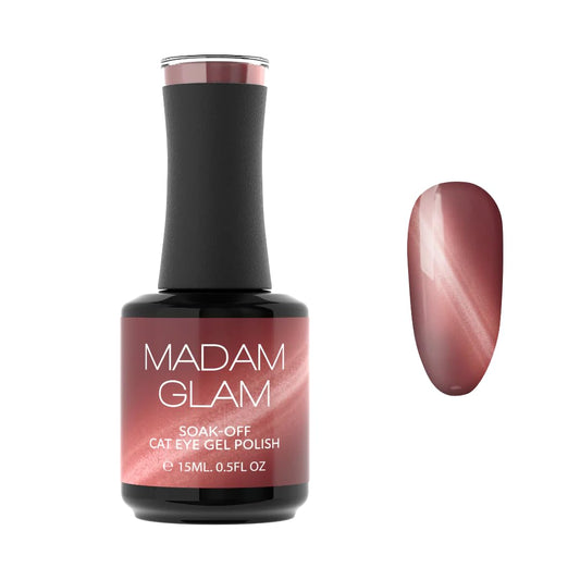 Madam Glam - Super Cat Eye Gel Polish 15ml 0.5 fl/oz - Nail Art Enhancement - Magnetic Effect - Long-Lasting, Vibrant, Vegan, Hema-Free (Red)