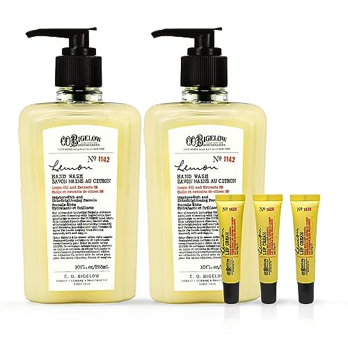 C.o. Bigelow Lemon Hand Wash No. 1142, 10 fl oz. each & Lemon Lip Cream Trio, pack of 3
