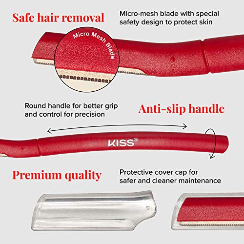 Kiss New York Eyebrow Razor Trimmer Facial Hair Shaper Remover, Multipurpose Exfoliating Dermaplaning Dermaplane Shaving Tools for Men & Women 5 Count