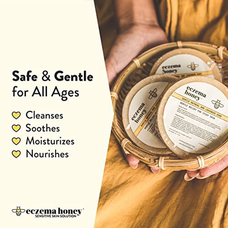 ECZEMA HONEY Original Skin-Soothing Cream & Oatmeal & Lavender Soap - Bundle for Sensitive Dry & Skin - Cruelty Free