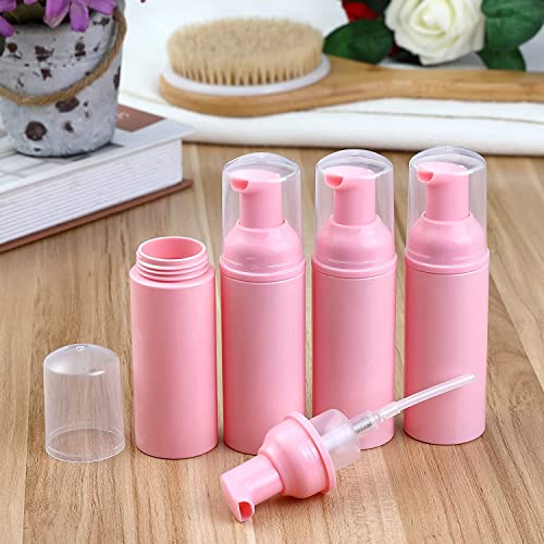 Pink 50 Pack 2 oz Foam Pump Bottles Refillable Soap Dispensers for Beauty & Travel