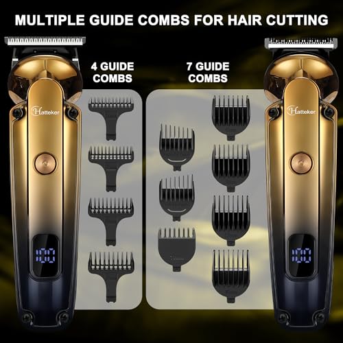 Gold Men's Beard Trimmer Kit 6-in-1 Waterproof Electric Razor & Hair Clipper