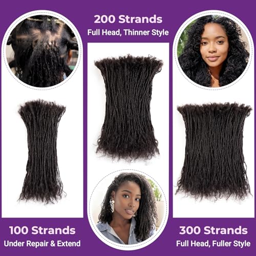 KGRT 12 Inch 20 Strands Sister Locs Human Hair Curly Tips Interlock Locs