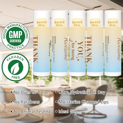 DMSKY Blue Lip Balm Bulk - 60 pcs Appreciation Gifts for Coworkers & Staff
