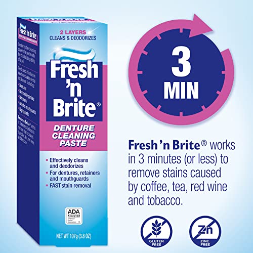 Denture Cleaning Paste for Removable Dentures & Mouthguards - Fast Stain Removal, Pack of 3