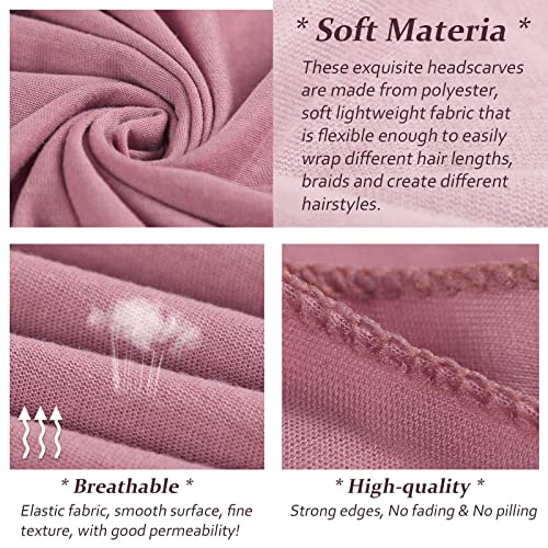 XTREND 6-Piece Solid Color Turban Head Wrap Set for Women - Breathable, Elastic, Fashionable | Black, Camel, White, Orange, Pink, Turmeric