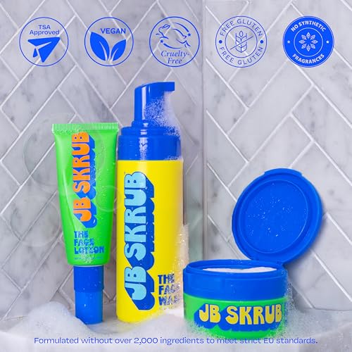 JB SKRUB The Face Kit ? Pimple Patches, Pads, Wash & Lotion ? Complete Skincare Set for Kids, Tweens & Teens