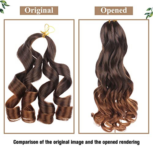 Pre Stretched French Curl Braiding Hair 14 Inch T30# - 9 Packs for Box Braids & Crochet Styles