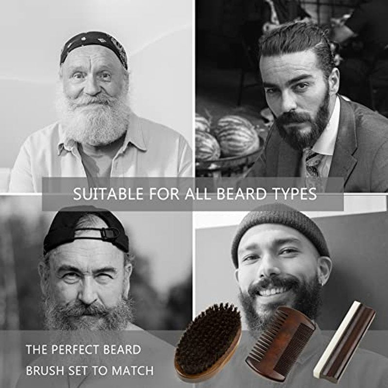 Beard Grooming Kit For Men - European Vintage Style w/Beard Comb, Beard Brush, Beard Bar - Focusing On Men's Beard Care, Mastering The Beards Of Men All Over The World