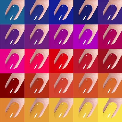Vishine 48Pcs Gift Set Gel Nail Polish Kit Soak Off UV LED Nail Gel Polishes for Nail Art 8 ML/PC Pack of 48 Pretty Colors Series Kit 006