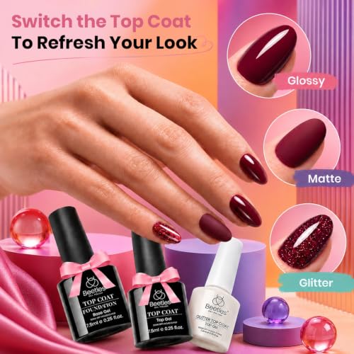 Beetles Gel Nail Polish Set - 36 Colors Vivid Seasons Fall with Top Coats & Tools - Variation: A-Mixed Finishes
