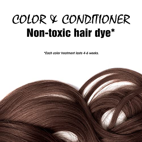 Henna Hair Color & Conditioner Set - Organic Dark Brown Natural Dye, 1 Pound