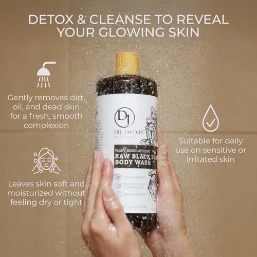 African Black Soap All-In-One Cleanser 32oz - Shea Butter & Aloe, Sensitive Skin