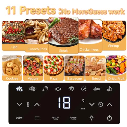 4.5QT Air Fryer Pizza Oven with 11 Presets for Crispy Cooking