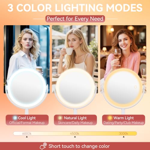 Auxmir 30X/1X Detachable Makeup Mirror with Lights - White 30x
