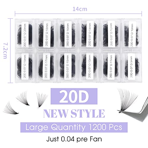 Premade Volume Lash Extensions 1200pcs 20D C Curl 9-12mm Variation of THIS listing