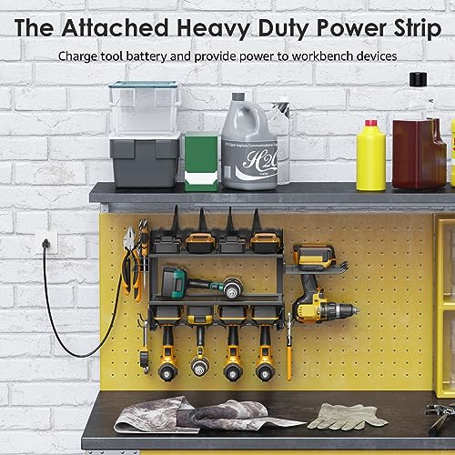 CCCEI Modular Power Tool Organizer Wall Mount Charging Station - Black / 6FT Cord