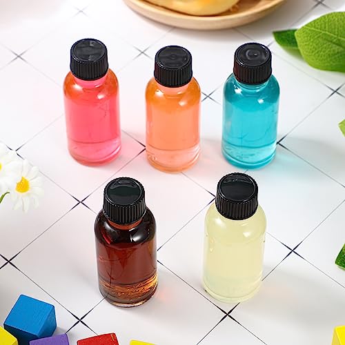 48 Pcs 1 oz Glass Boston Round Bottles with Black Caps | Refillable & Leakproof