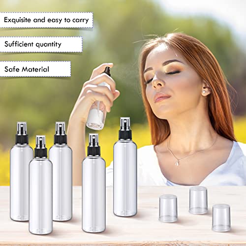 Eccliy 32 Pcs 8oz Fine Mist Spray Bottles Black & Clear - Portable Home & Beauty