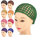 Framendino, Mesh Crochet Hair Net Rayon Knit Snoods Hat Hairnet Snood Cover Ornament for Night Sleeping Hair Accessories