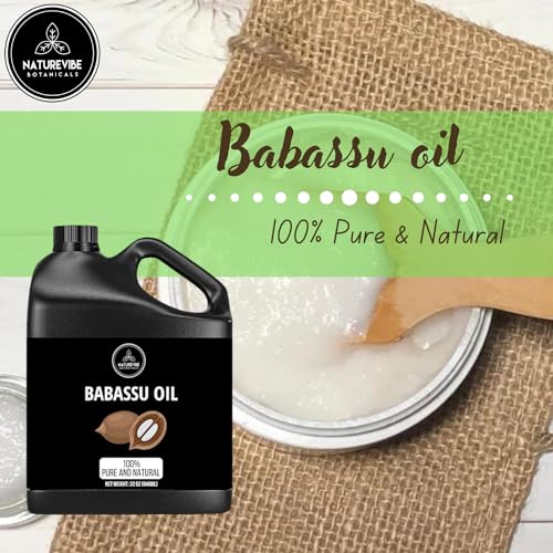 Pure Babassu Oil 32oz - Natural Moisturizer for Skin & Hair Care