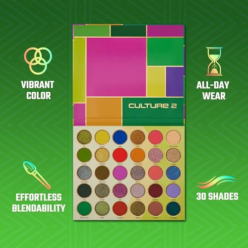 Juvia's Place Culture 2 - Eye Shadow Palette 30 Colors, Long Lasting High Pigment Rich Glitter Natural Smoky Tones Matte Brown Neutral & Shimmering Metallic Makeup Non Fading Beauty Rich Glam