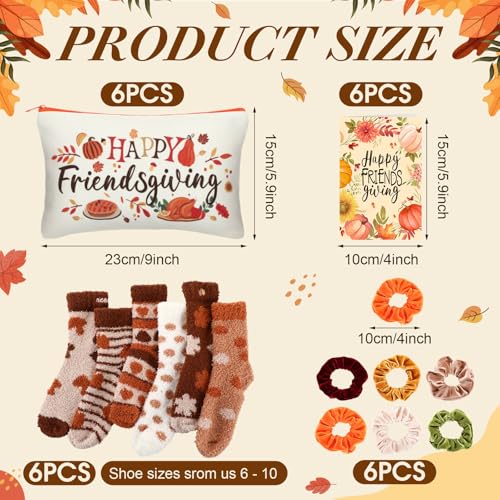 Friendsgiving Gift Set with Makeup Bags Socks Scrunchies - Variation 24