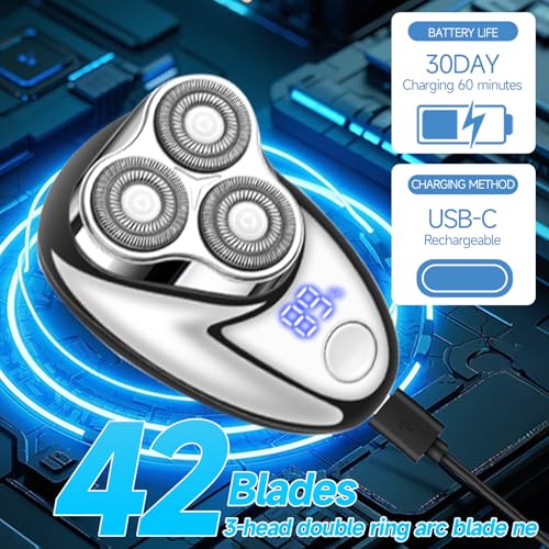 Mini Waterproof Electric Shaver for Men - Portable USB Rechargeable Trimmer