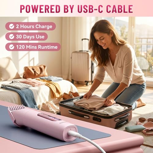 DERMAWAVE 5-in-1 Bikini Trimmer & Electric Razor for Women - Pink
