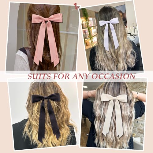 8-Piece Hair Bows Set for Thick & Thin Hair - Non-Slip Claw Clips for Women & Girls