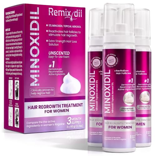 Women’s Minoxidil 5% Hair Regrowth Foam for Thinning Hair - Clinically Proven